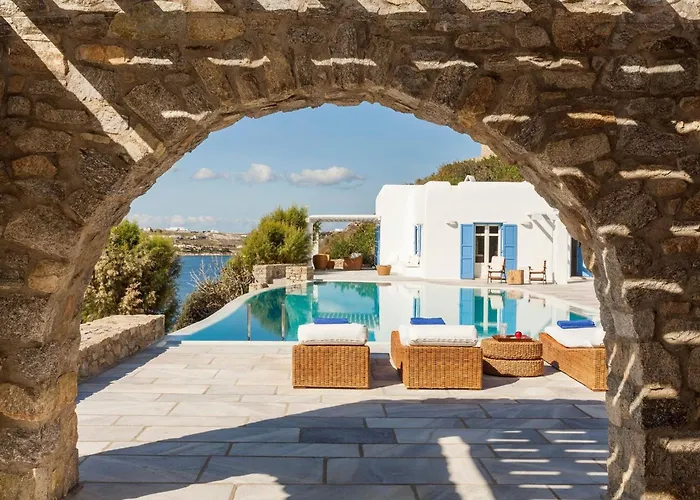 Excellent Mykonos Psarrou Delta 5 Bedrooms Stunning Sea Views Psarrou Villa Mykonos Town